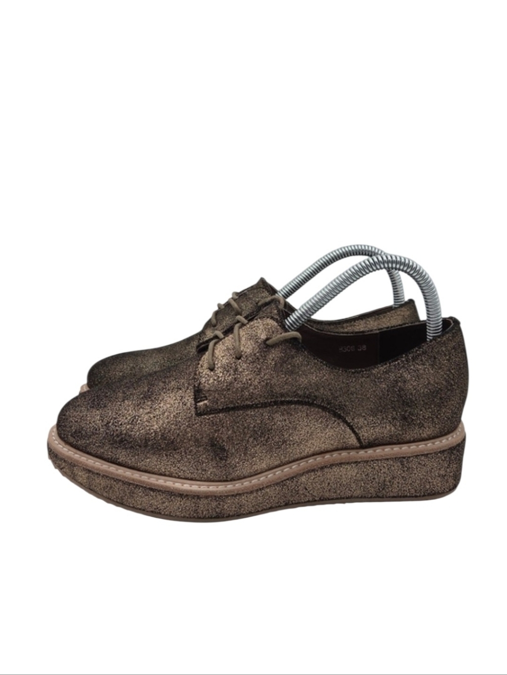 NEW Antelope x Anthropologie Metallic Bronze Gold Platform Oxford Shoes Size 38